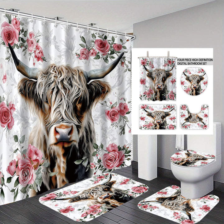 Artistic Highland Cow Bathroom Set Stornfield