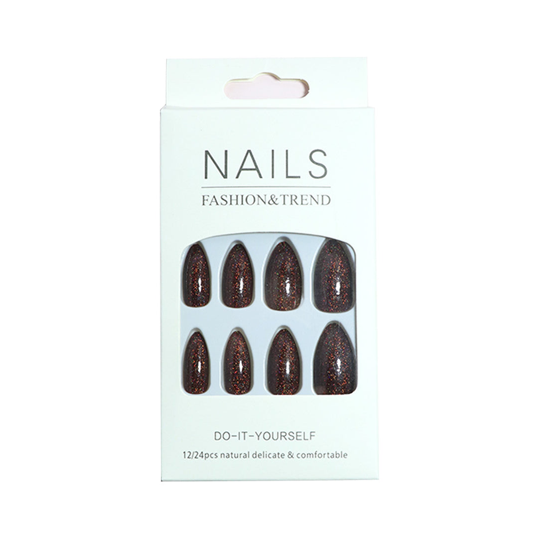 Unique Glittering Almond-Shaped Press-On Nails Stornfield