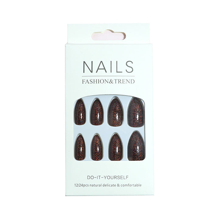 Unique Glittering Almond-Shaped Press-On Nails Stornfield