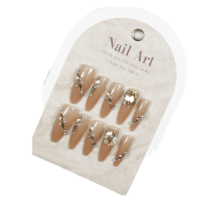 Glamorous Crystal-Embellished Press-On Nail Set Stornfield