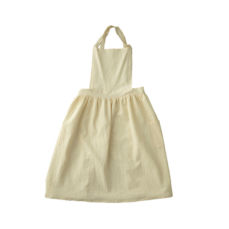 Casual apron dress with adjustable straps, gathered waist and side pockets Stornfield