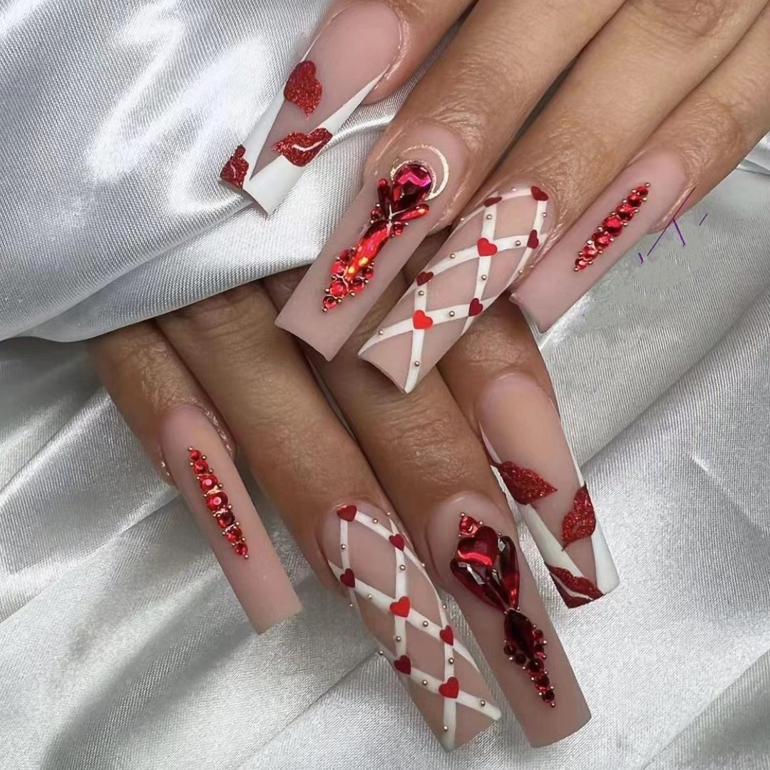 Artificial nails with floral and geometric designs Stornfield