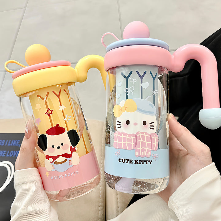Women's water bottle with playful cat pattern Stornfield