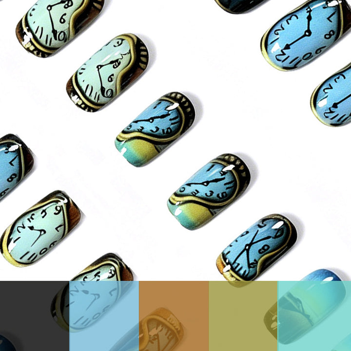 Artistic Time-Themed Nail Art Stornfield