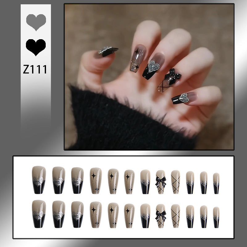 Elegant Rhinestone-Embellished Press-On Nails