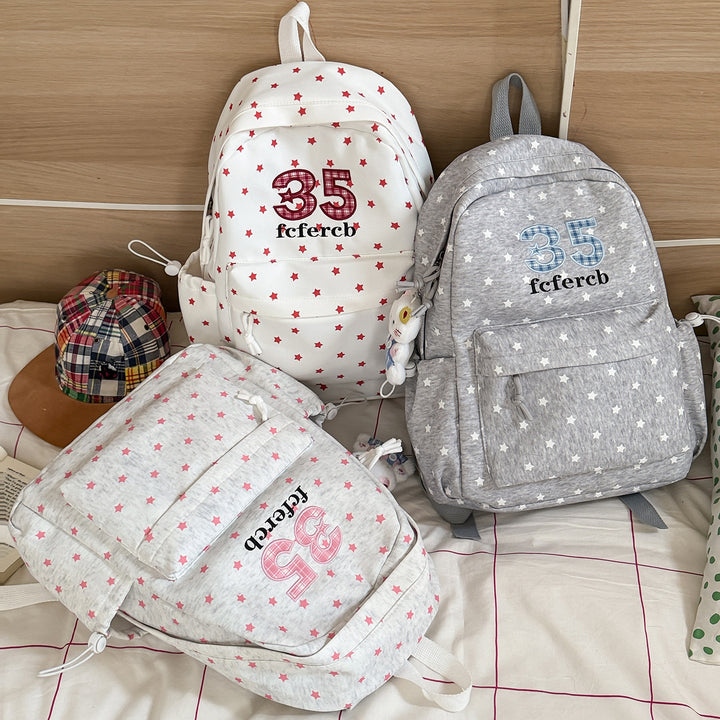 Playful Star-Patterned School Backpack Stornfield