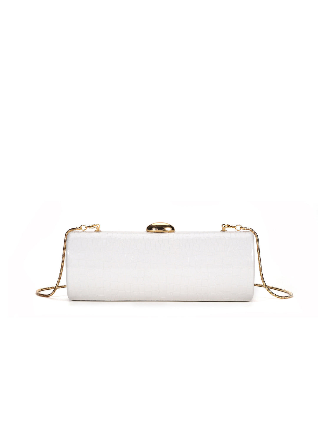 Crocodile-Embossed Evening Clutch