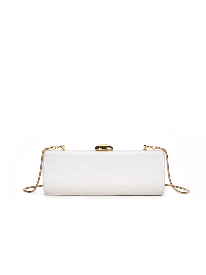 Crocodile-Embossed Evening Clutch