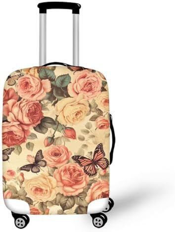 Unisex nano elastic suitcase cover with horse and sunflower motif, stretchable stretch protection for hard shell trolley with zipper Stornfield