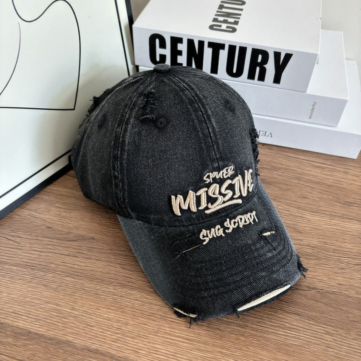 Women's Distressed Denim Adjustable Baseball Cap Stornfield