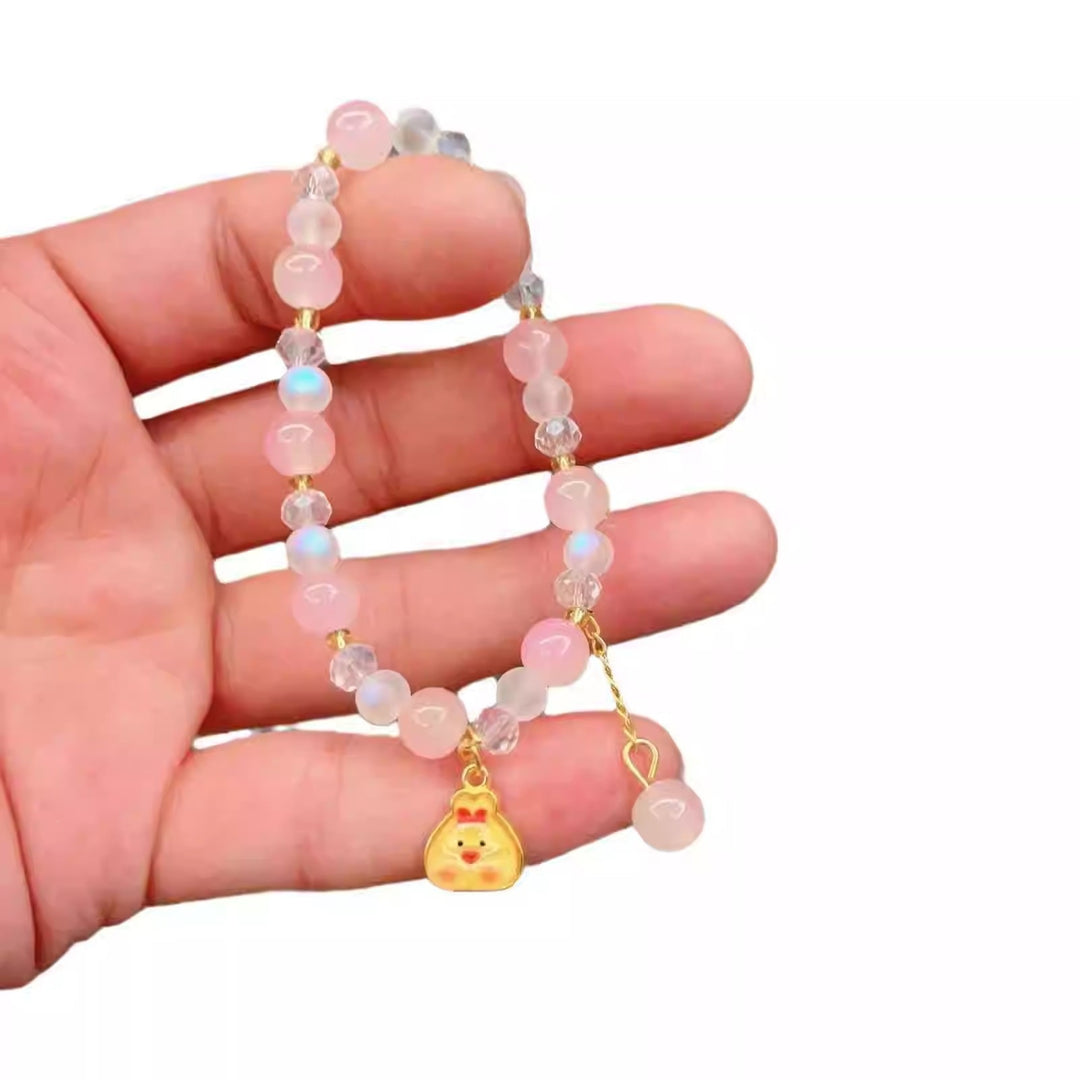 Playful bracelet with colorful glass beads and pendant Stornfield