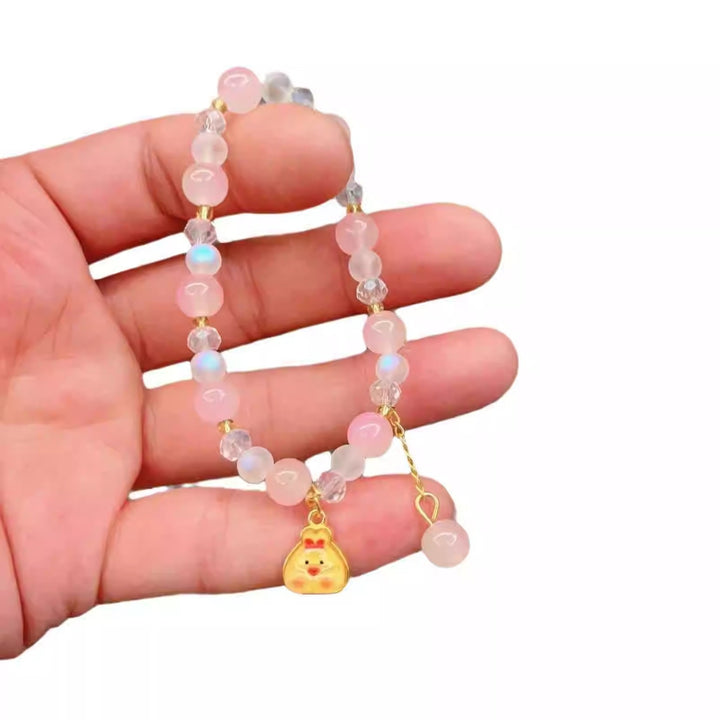 Playful bracelet with colorful glass beads and pendant Stornfield