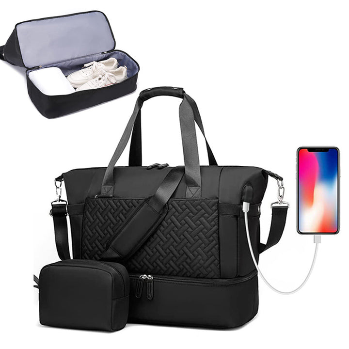 Multi-Compartment Travel Duffel Bag with USB Charging Port Stornfield