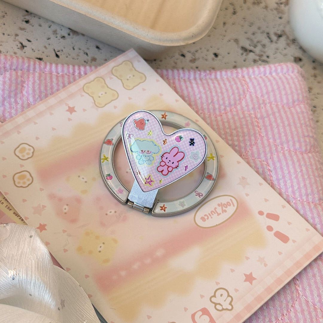 Heart-shaped Smartphone Finger Holder with Kawaii Design Stornfield