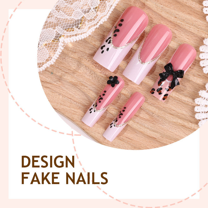 Acrylic nail set with glamorous accents and 3D details Stornfield
