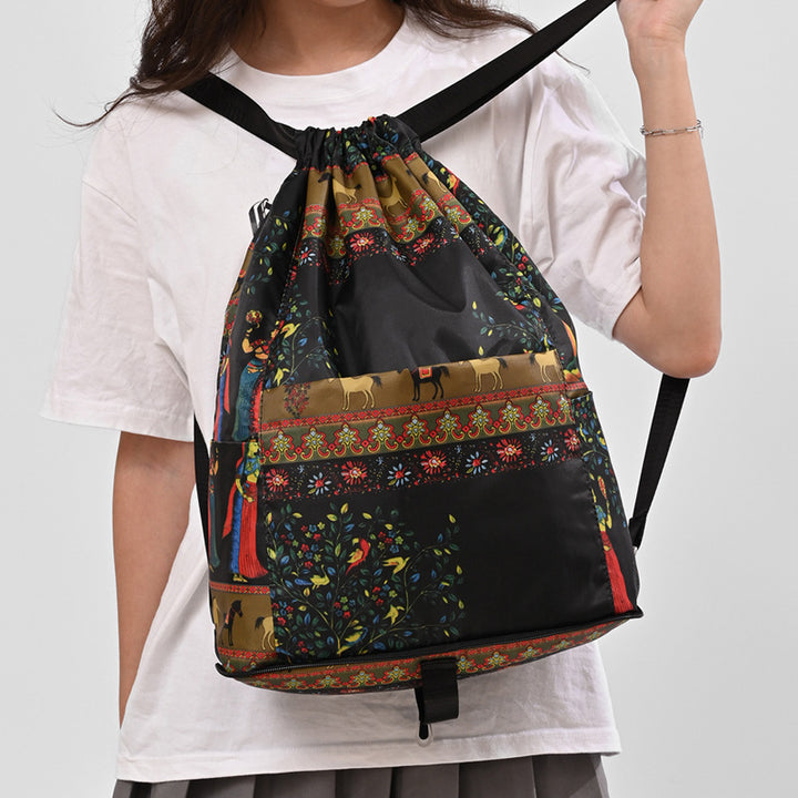 Drawstring Floral Print Backpack Stornfield