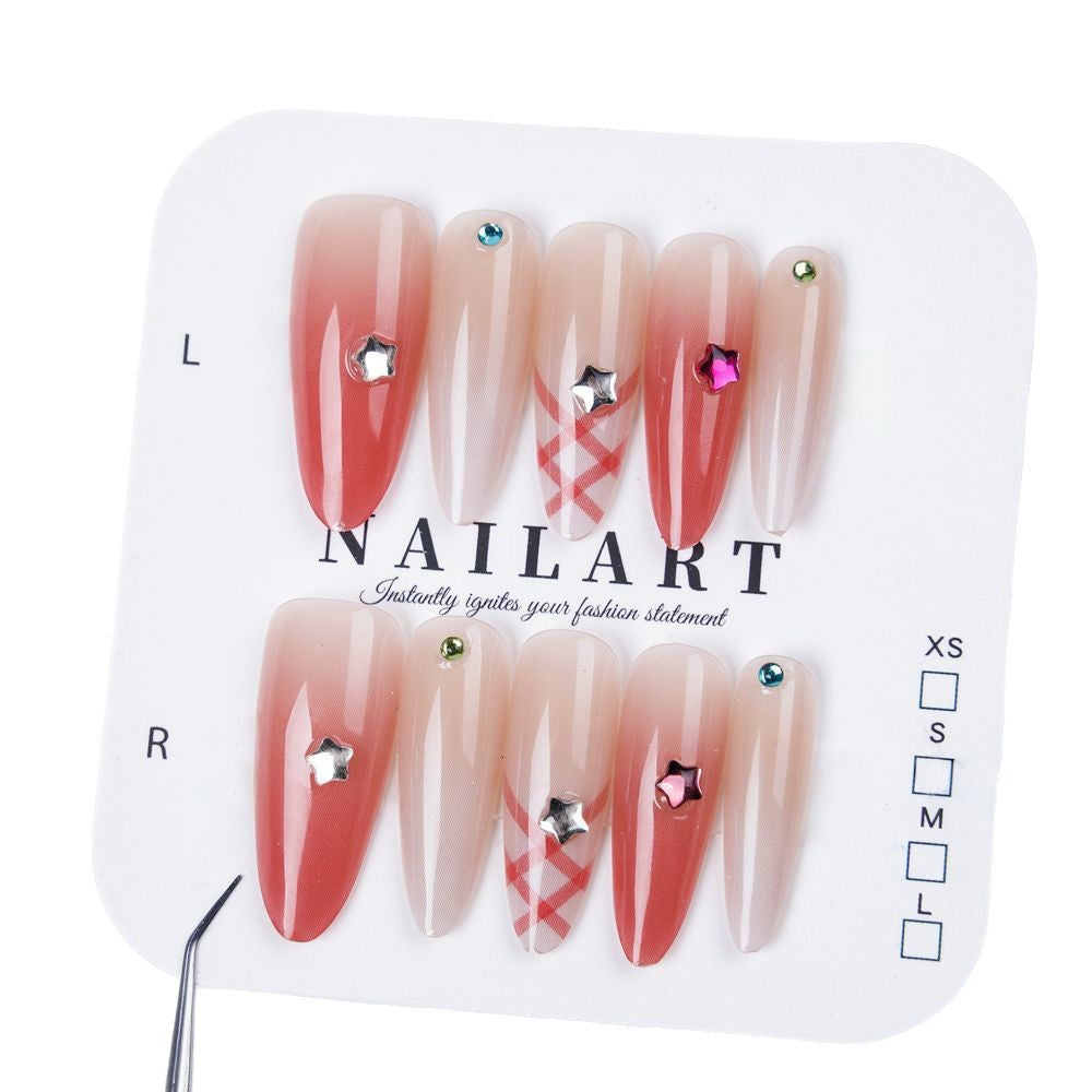 Glamorous Floral and Gemstone Press-On Nail Set Stornfield