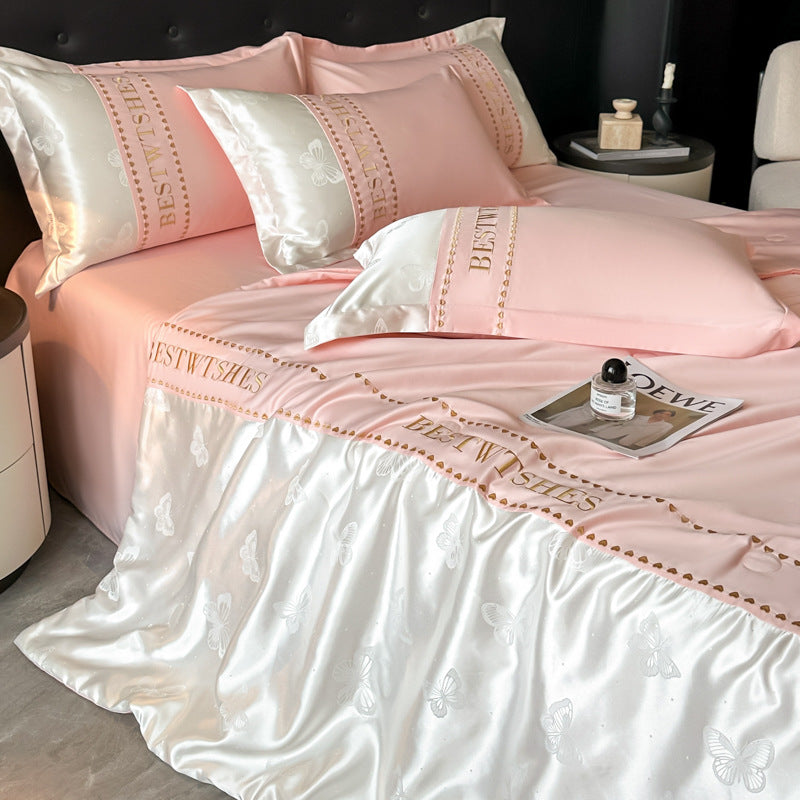 Satin Floral Patterned Bedding Set