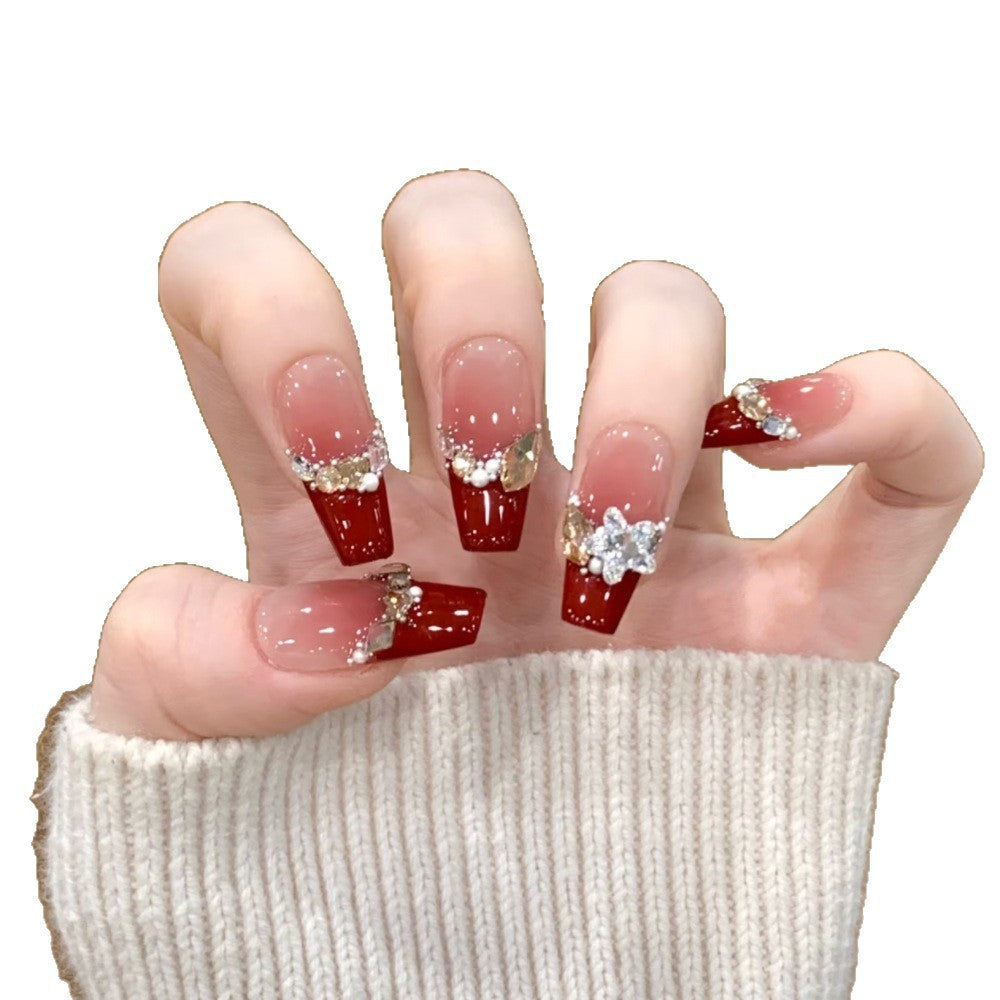 Glamorous artificial nails with elegant rhinestone design Stornfield