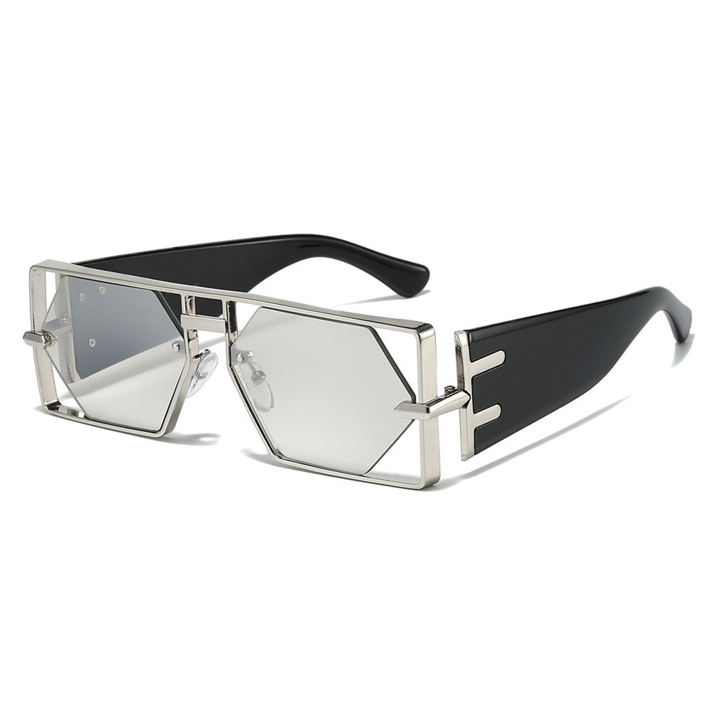 Geometric Shield Sunglasses with Premium Metallic Frame Stornfield