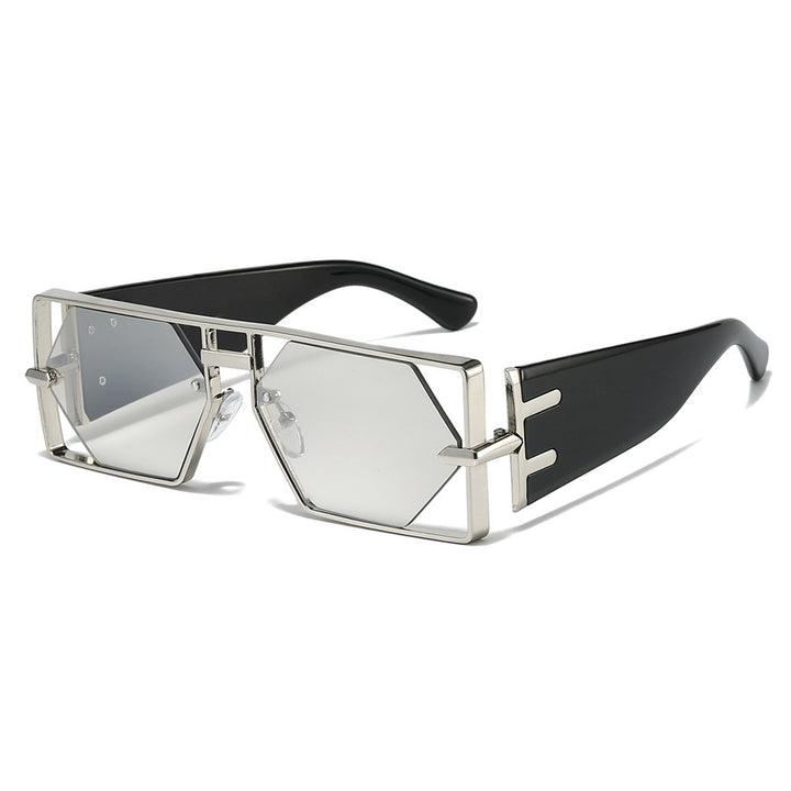 Geometric Shield Sunglasses with Premium Metallic Frame Stornfield