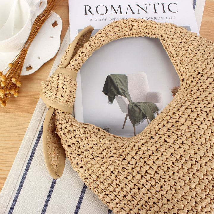 Handmade fashionable shoulder bag made of woven natural material Stornfield