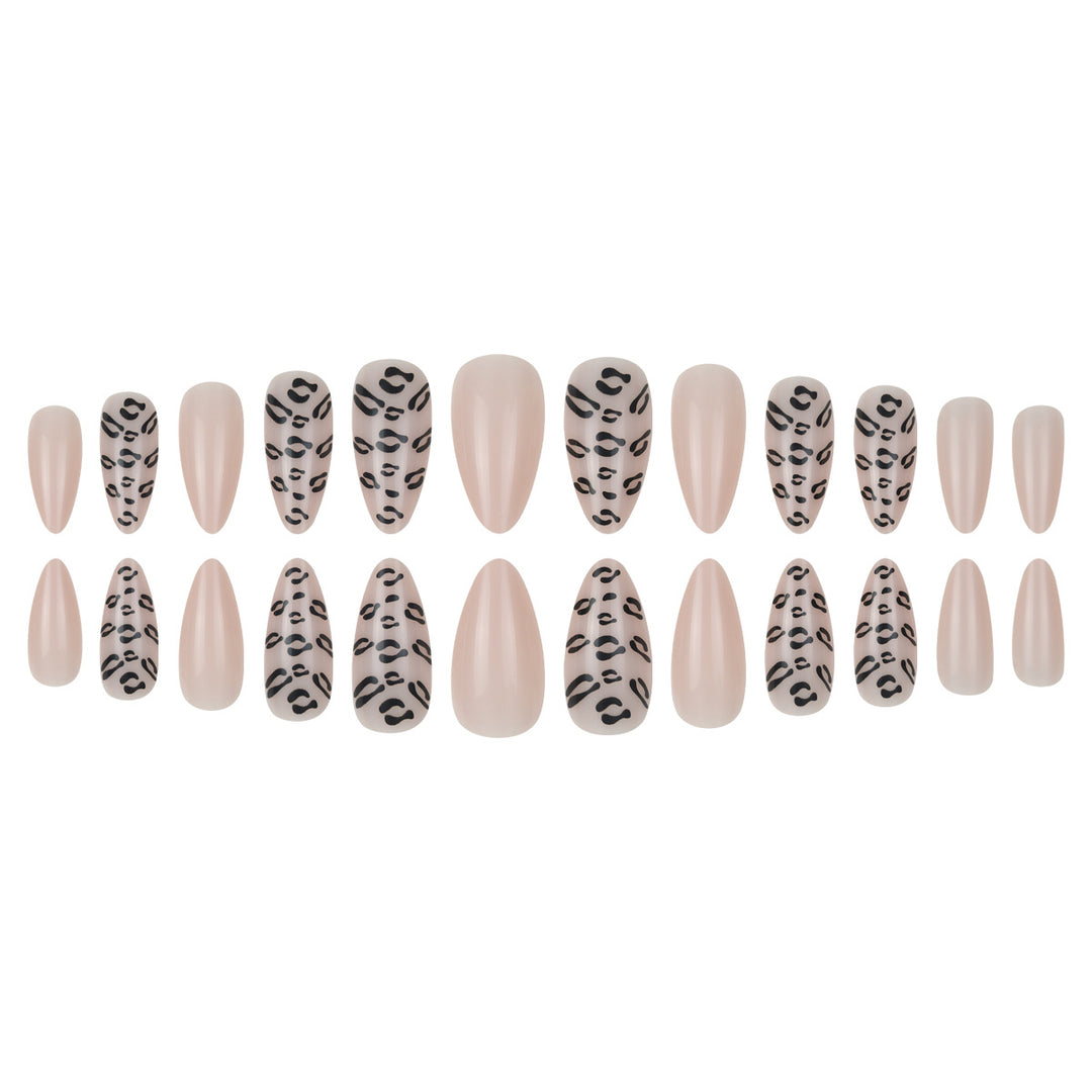 Elegant Stiletto Press-On Nails with Animal Print Design Stornfield