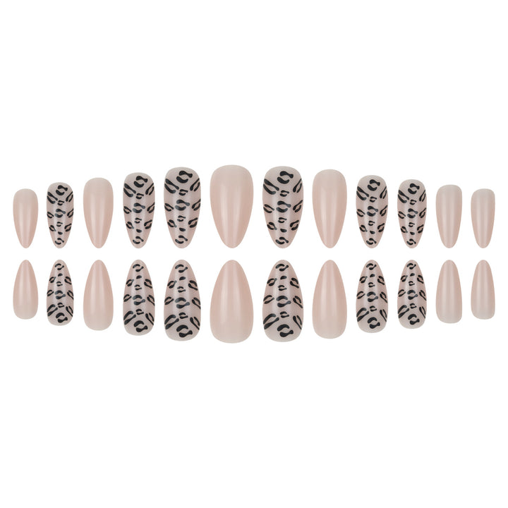 Elegant Stiletto Press-On Nails with Animal Print Design Stornfield