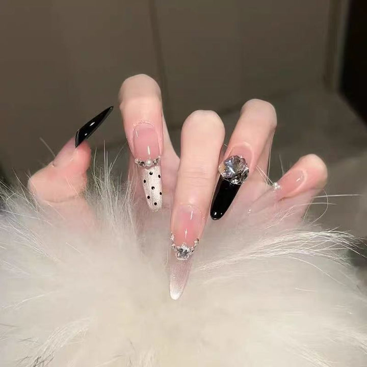 Luxury Stiletto Press-On Nail Extensions with Rhinestone Accents Stornfield