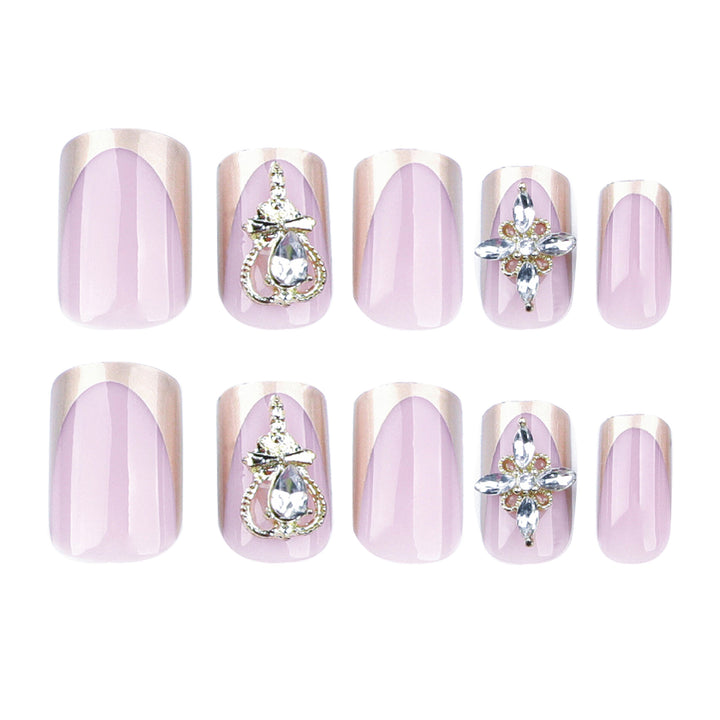 Artful Nail Extensions with Gold Accents Stornfield