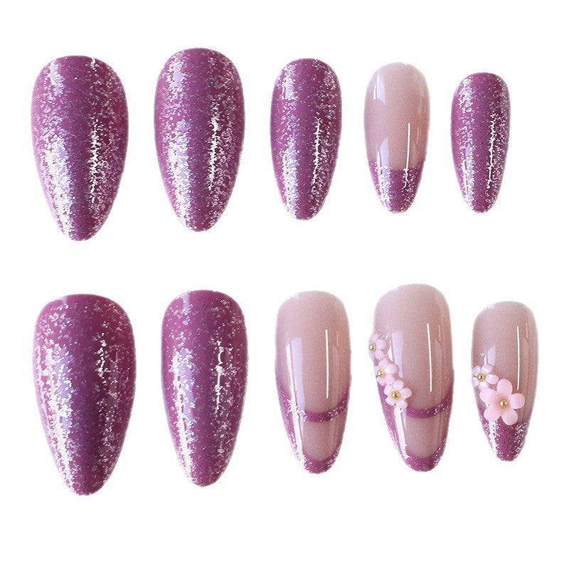 Floral Glitter Nail Art Extensions Stornfield