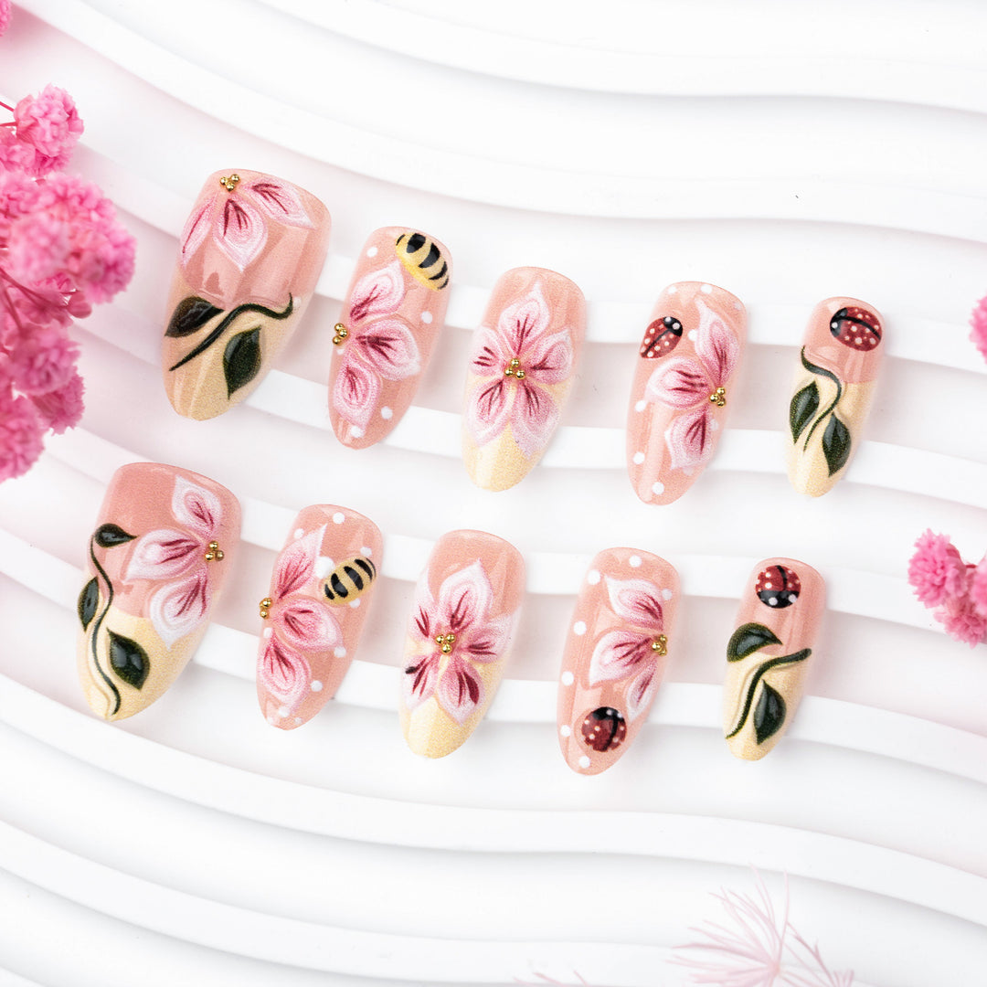 Artistic Floral Press-On Nail Set Stornfield 1790636612