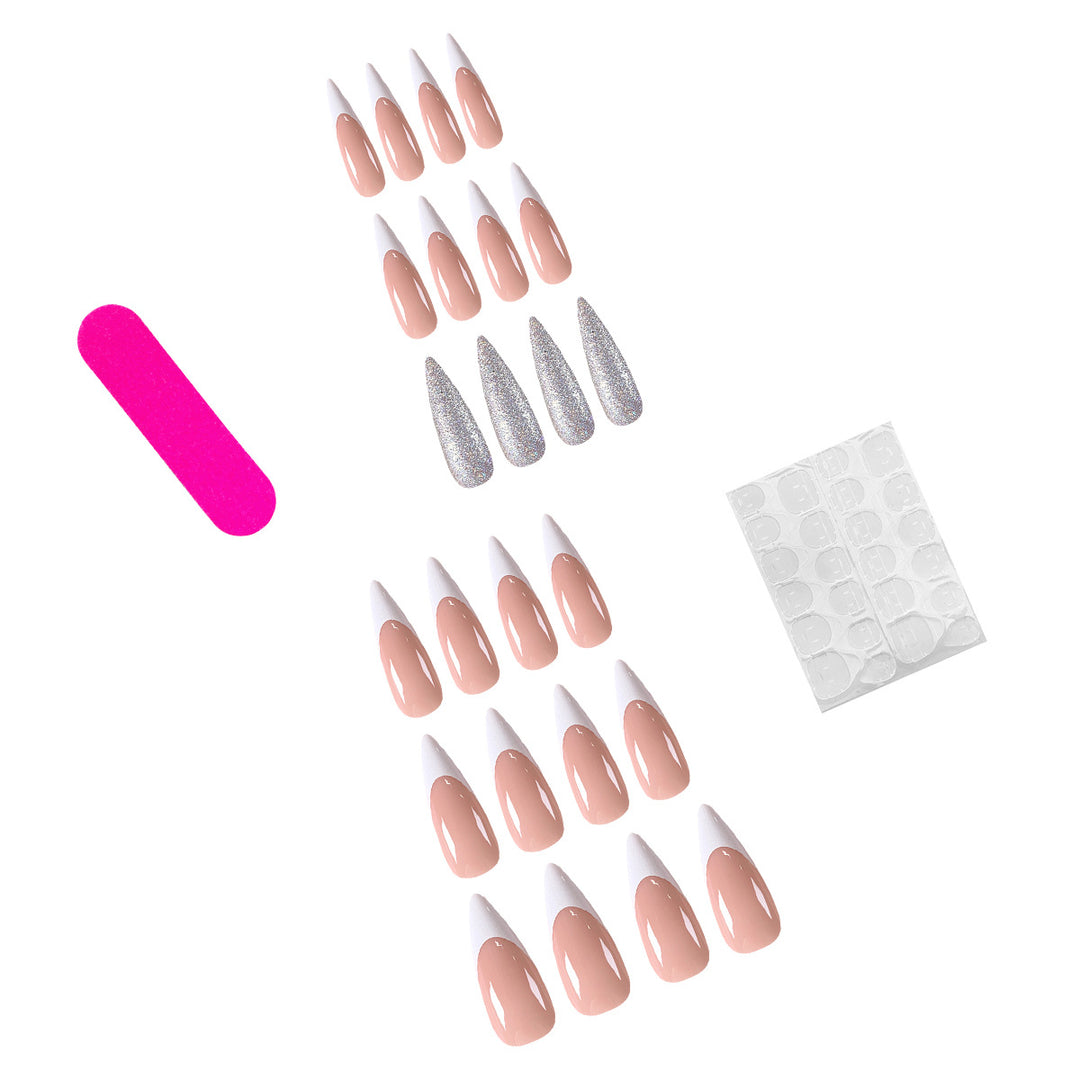 Elegant rhinestone lace artificial nails Stornfield