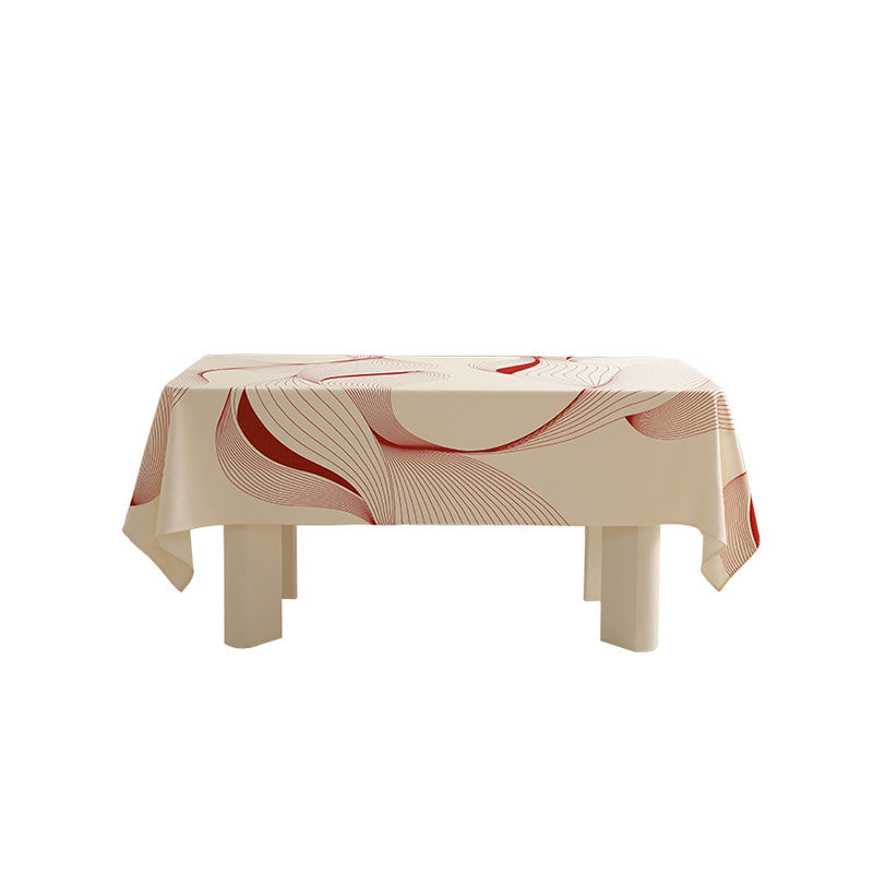 Rectangle wipeable tablecloth with diagonal checkered design and tassels Stornfield