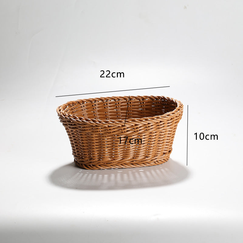 Handcrafted Round Wicker Serving Bowl Stornfield