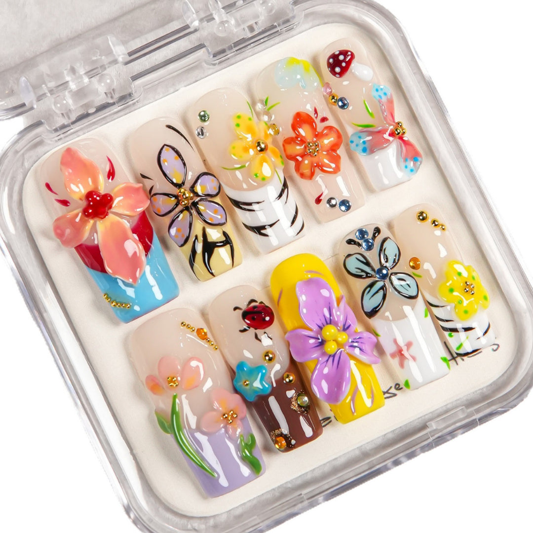 Artistic Floral Design Press-On Nail Kit  1791254903