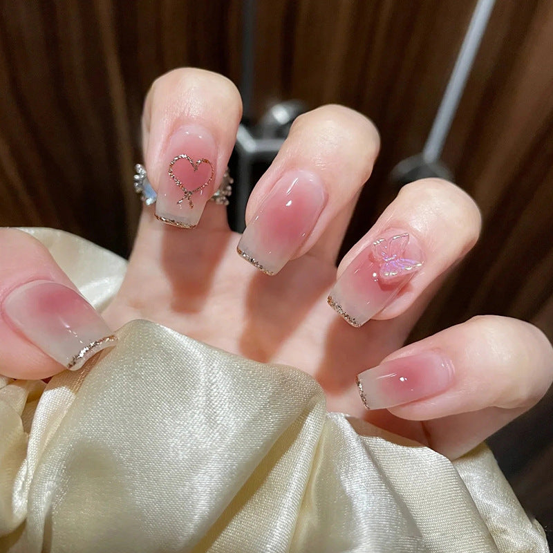 Elegant Heart Design Artificial Nails Stornfield
