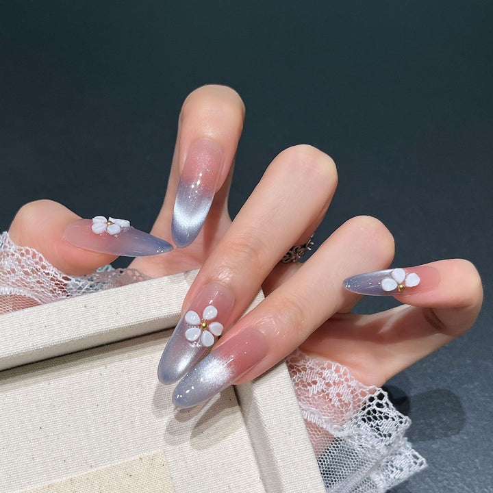 Elegant Floral 3D Press-On Nail Extensions Stornfield