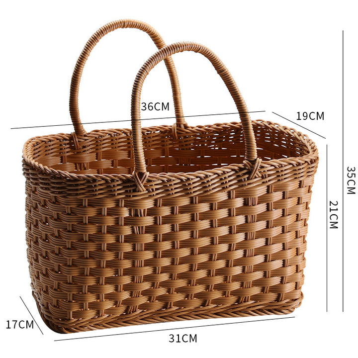 Unisex Handwoven Shopping Basket with Two Handles Stornfield