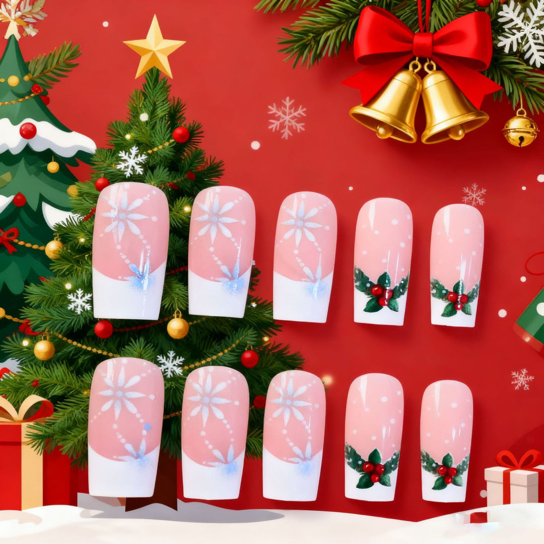 Elegant Holiday-Themed Nail Art Enhancements Stornfield