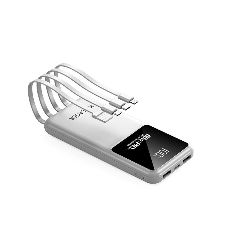 Multi-functional power bank with integrated charging cables and LCD display Stornfield
