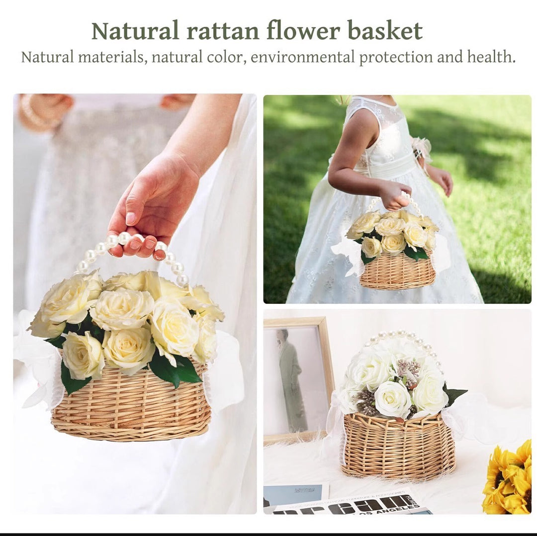 Ladies flower basket with elegant pearl decoration Stornfield