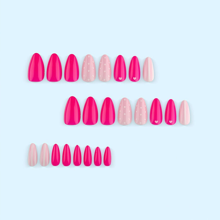 Creative Nail Art with Heart and Dot Design Stornfield