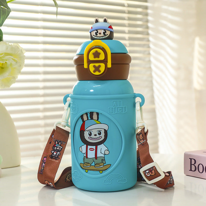 Women's insulated children's water bottle with ergonomic carrying system and fun animal design Stornfield