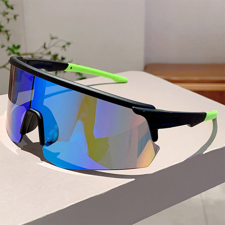 Unisex nan sporty performance sunglasses with continuous visor lens and shatterproof polycarbonate lens Stornfield
