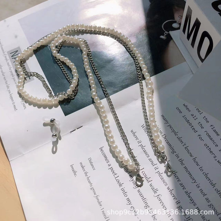 Elegant Pearl and Chain Reading Glasses Holder Stornfield