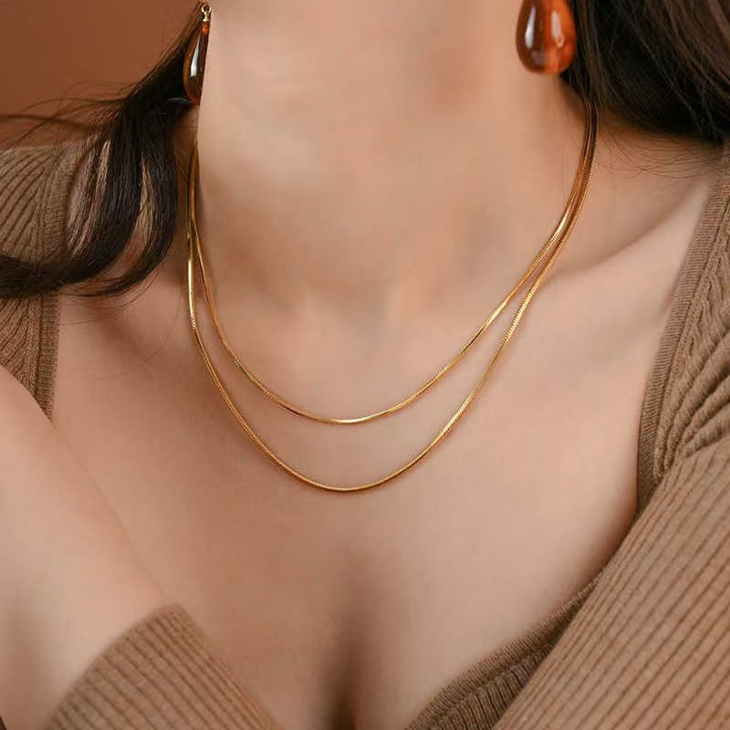Layered Sleek Silver Chain Necklace Stornfield