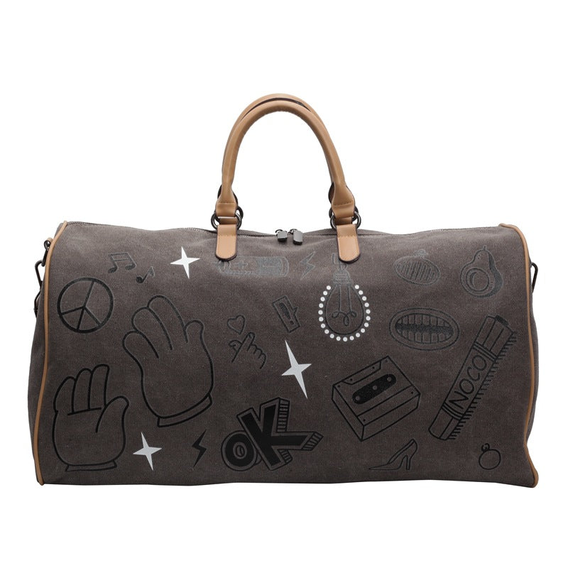 Travel bag with unique gray faux leather design Stornfield