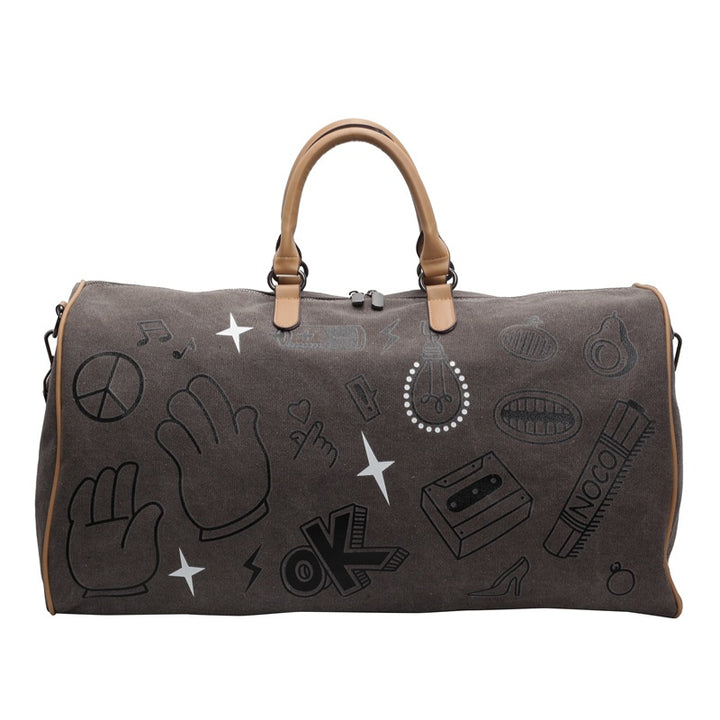Travel bag with unique gray faux leather design Stornfield