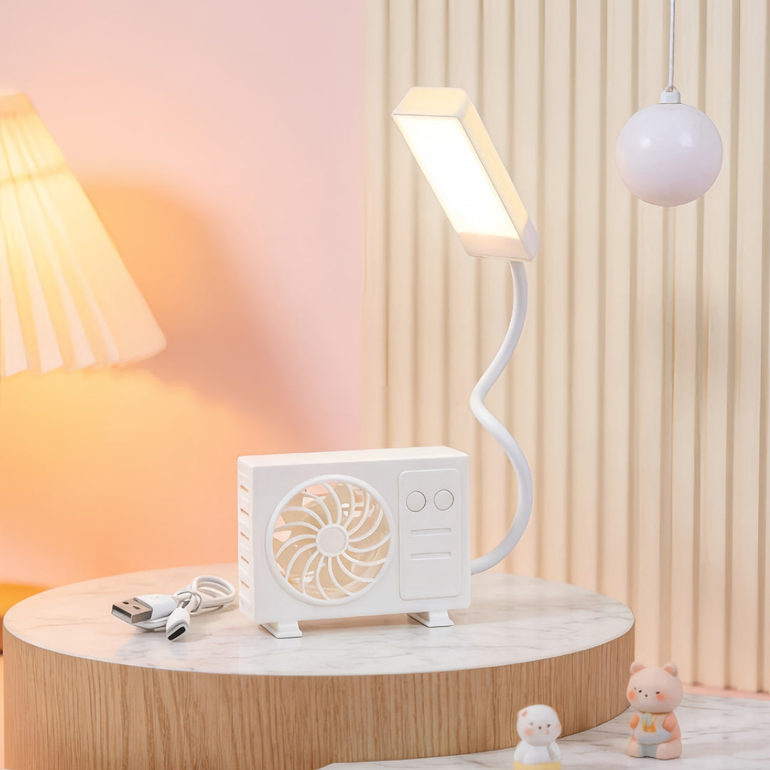 Women's table lamp with integrated USB fan Stornfield